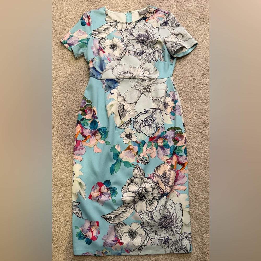 ASOS blue floral sheath size 6